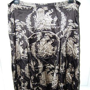 Vintage silk and cream toile skirt